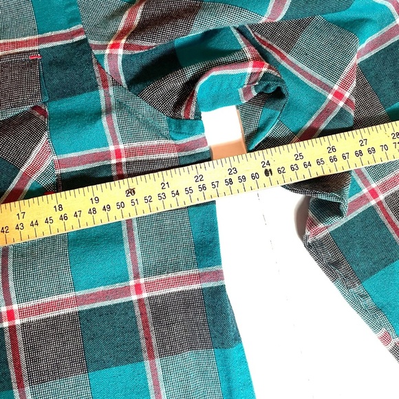 Rocawear Mens Button Up Shirt Long Sleeve Plaid Teal Y2K     Size Large - Picture 8 of 14